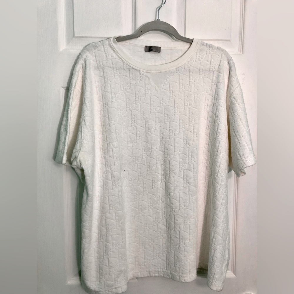 👍🏼Dior Jacquard Terry Cotton Shirt. White 3XL
